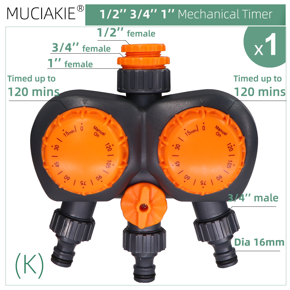 Minuterie de robinet à bille à énergie solaire, système d'arrosage goutte à goutte, contrôleur électronique automatique, maison, extérieur, serre, jardin, 1 pièce: Marron