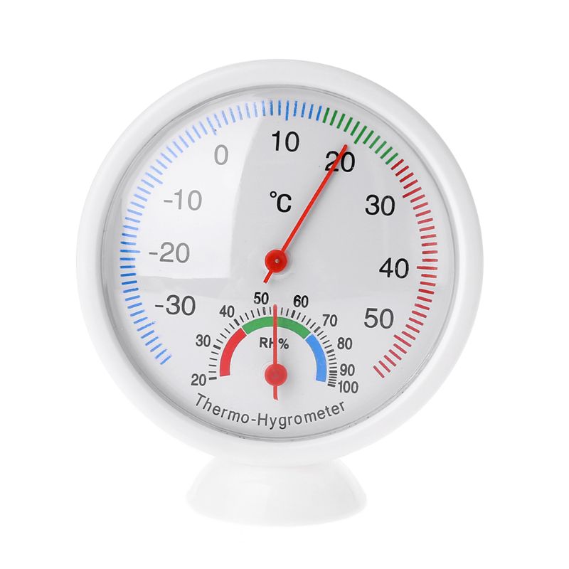 Indoor Outdoor Thermometer Humidity Meter Clock-shaped Temperature Hygrometer