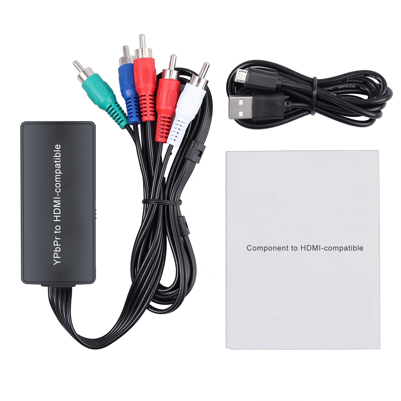 YPbPr to HDMI-compatible Converter 1080P Component Adapter 5RCA RGB YPbPr to HDMI-compatible Converter Upscaler for DVR PS2