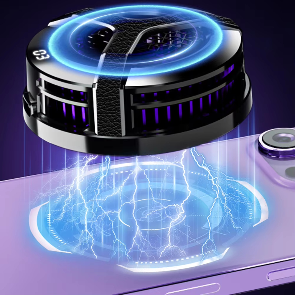 Ventilador de refrigeración silencioso para teléfono móvil, pantalla Digital, Semiconductor magnético, radiador para juegos IOS y Android