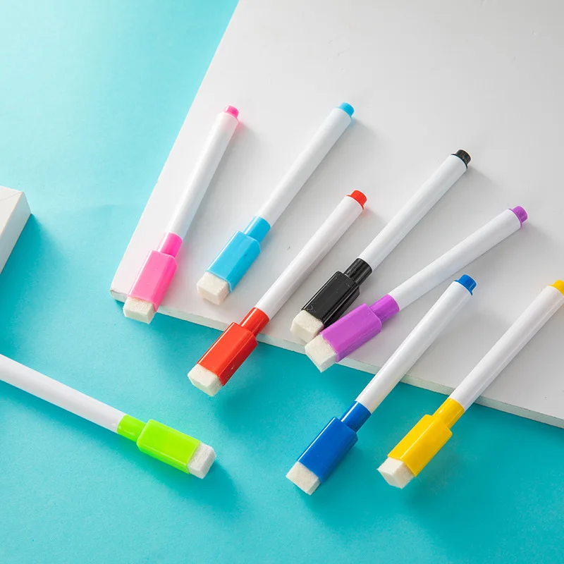 8 Pcs Erasable Whiteboard Pens Set - Magnetic, Easy to Wipe, Scratch-Free Markers with Color Random - Office Supplies
