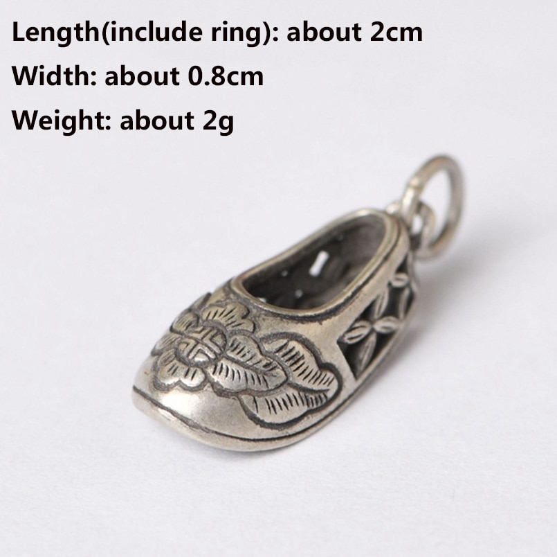 BALMORA 1 Piece Original 100% 925 Pure Silver Retro Shoes Pendant For Women Peony Pendant Thai Silver Jewelry Without Chain