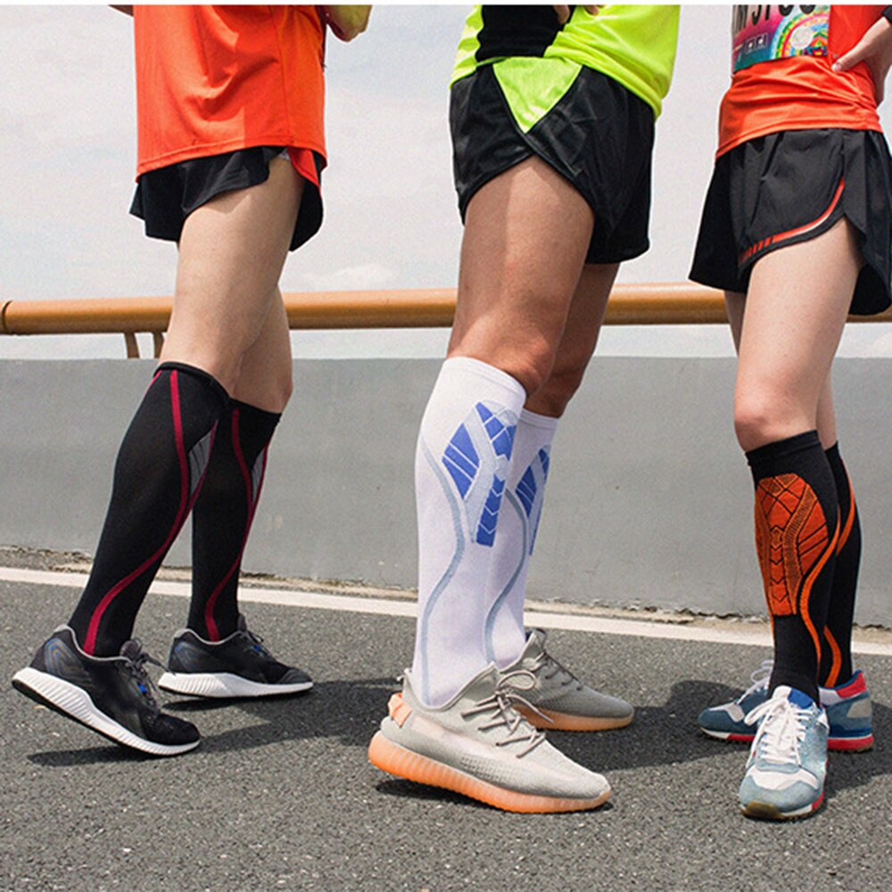 Compressiekousen sportsokken sportkousen fitness ademende snel drogende sokken scheenbeenspalken kuitdruk