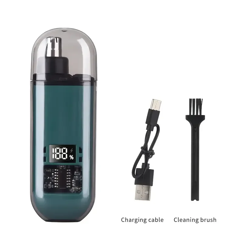 2 In 1 Electric Portable Ear And Nose Hair Trimmer Clipper Painless Portable Eyebrow For Men nose hair: Silver