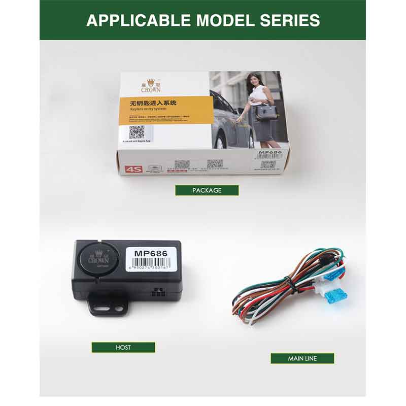 Smartphone car alarm system compatible with ios and android phone car engine start stop system remote Smart key PKE car 686A