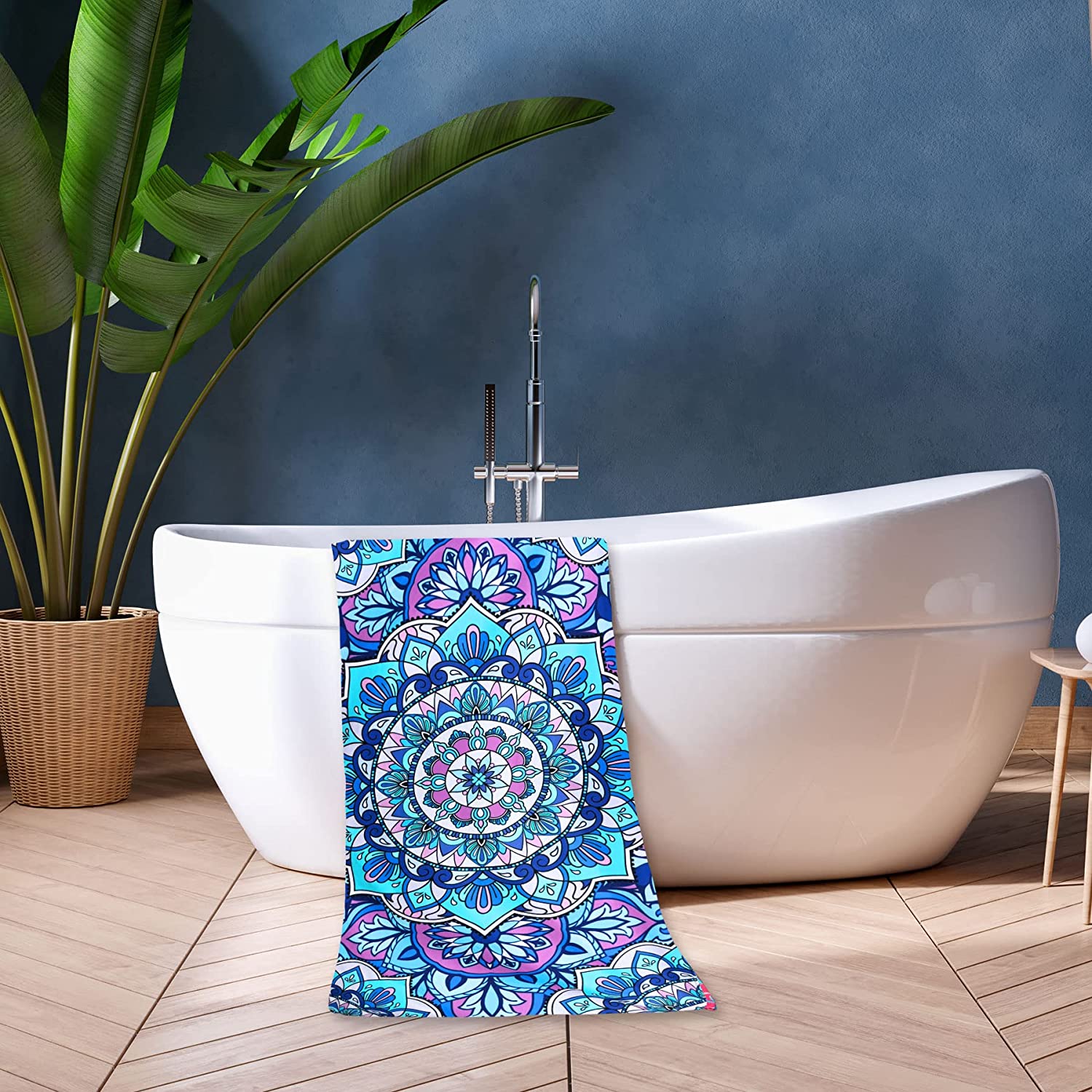Microfiber Blau Mandala Strand Handtuch Decke dünn Leicht saugfähig schnell trocken Baden Bad Dusche Schwimmbad Handtuch Bohemien Handtücher
