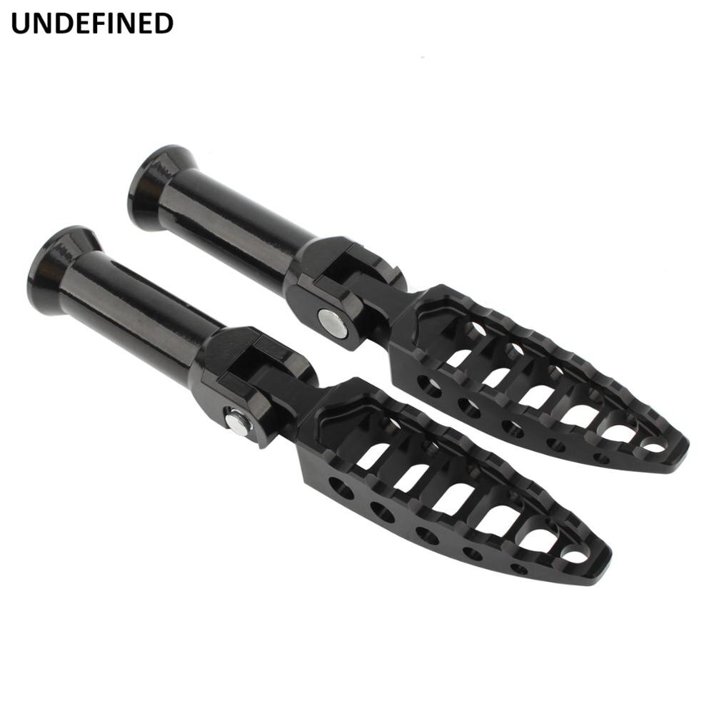 Black Passenger Footrests Support Kit CNC Aluminum Rubber Foot Pegs For Harley Low Rider Fat Bob Breakout FLDE FLHC/S