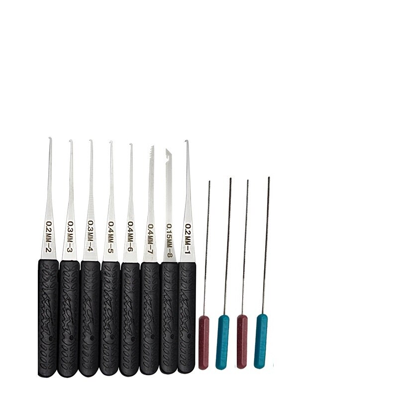 Locksmith Lock Pick Set Stainless Steel Double Row Tension Removal Hooks Lock Picks Tools Lockpick: Beige