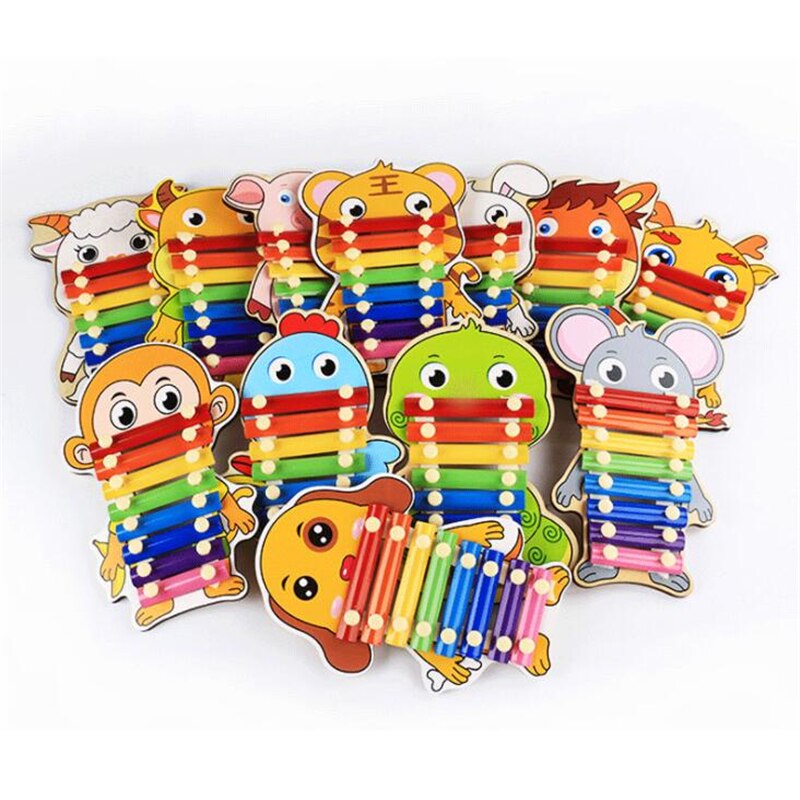 Kids Rainbow Xylophon Animal Pattern Hand knock Music Instruments Piano Baby Educational Toys Xylophon Toys For Children