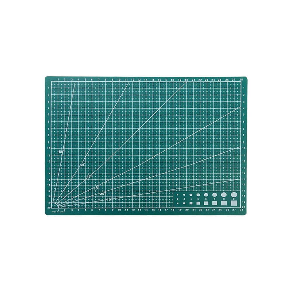 A4 PVC Double-sided Grid Lines Cutting Board Mat Self-healing Cutting Pad DIY: Green
