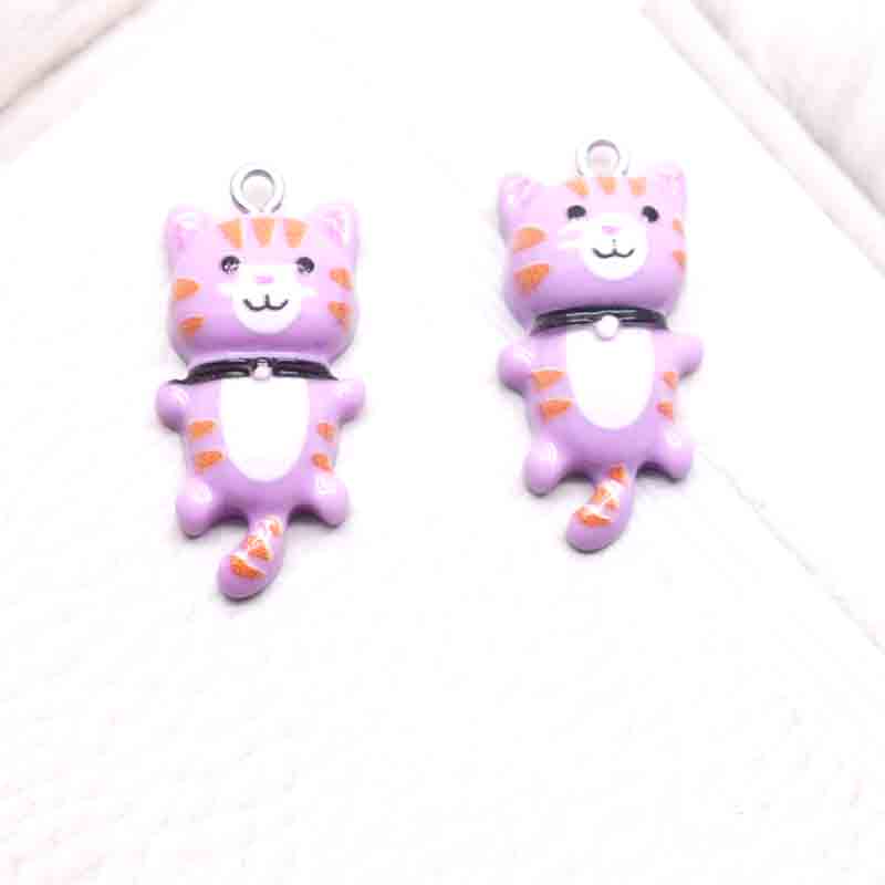 10pcs 15*29mm Cute Cat Flat Back Charms For Pendant DIY Earrings Necklace Jewelry Accessories Finding: SILVER PLATED