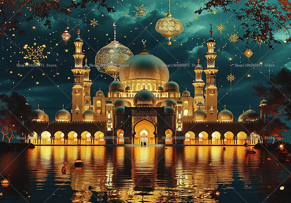 Glad ramadan marocko nattscen bakgrund eid al-fitr dekoration hem islamisk muslimsk festival fest fotobåstillbehör