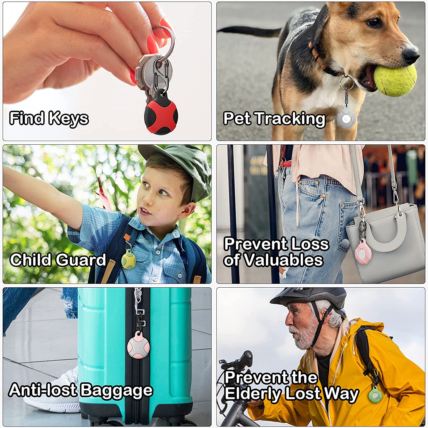 Silicone Case for Apple AirTag with Keychain Ring Waterproof Shockproof Protective Sleeve Tracker Cover Airtags Holder Carabiner