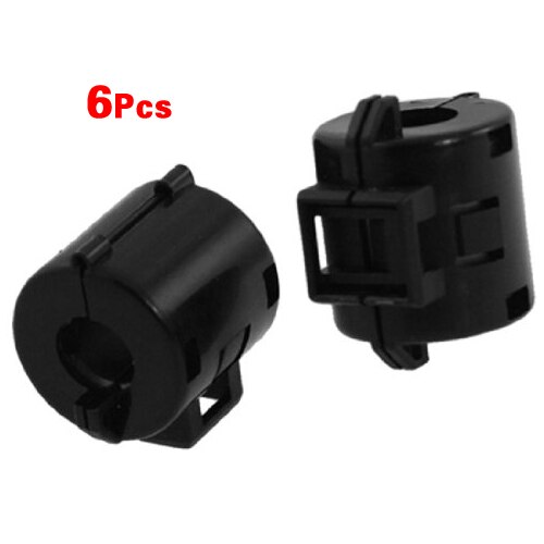 Gsfy - 6 stk sorte 8mm dia ledning ferrit kerne støjdæmpende filtre