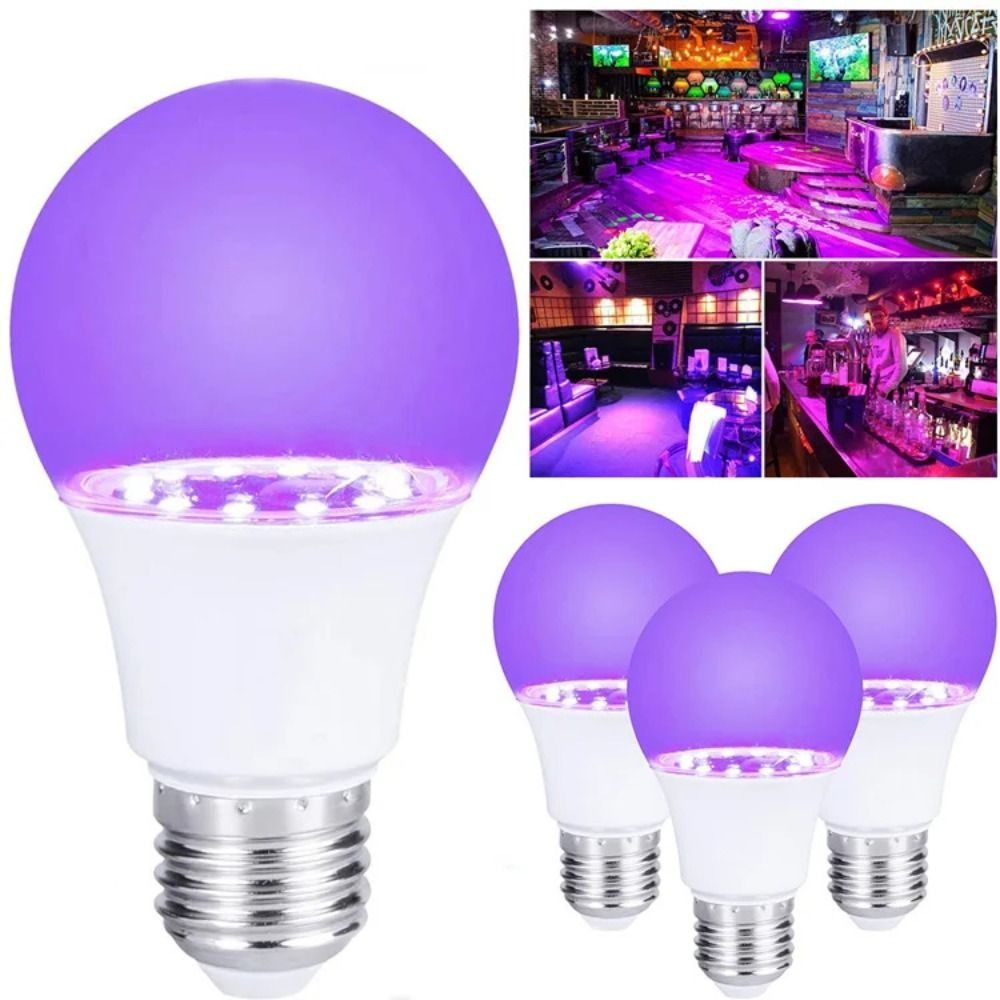 Blacklight Ultraviolet Lamp UV Purple Bulb 360 Glow E27 UV Light Bulbs 10W Atmosphere Purple Black Light Bulb Party Supplies
