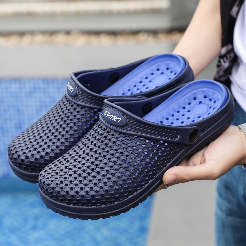 Original Klassische verstopft Garten kippen-Flops Wasser Schuhe Männer Sommer Strand Aqua Slipper draussen Schwimmen Sandalen Plattform Punkte Schuhe