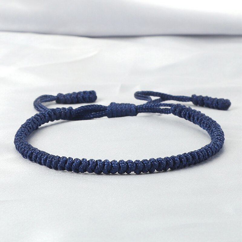 Pulsera budista tibetana para hombre y mujer, brazalete ajustable con nudo de cuerda verde hecho a mano, joyería hecha a mano