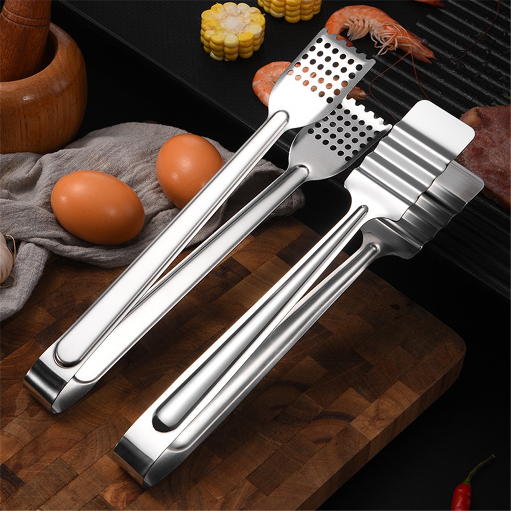 Style Stainless Steel Food Tongs Buffet Cooking Tool Anti Heat Bread Clip Pastry Barbecue Clamp Kitchen Utensils
