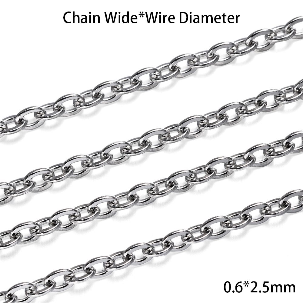 5 m/lote de cadena de acero inoxidable, cadenas de eslabones de varios estilos, nunca se decolora, cadena de collar a granel para hacer joyería DIY, accesorios: Morado