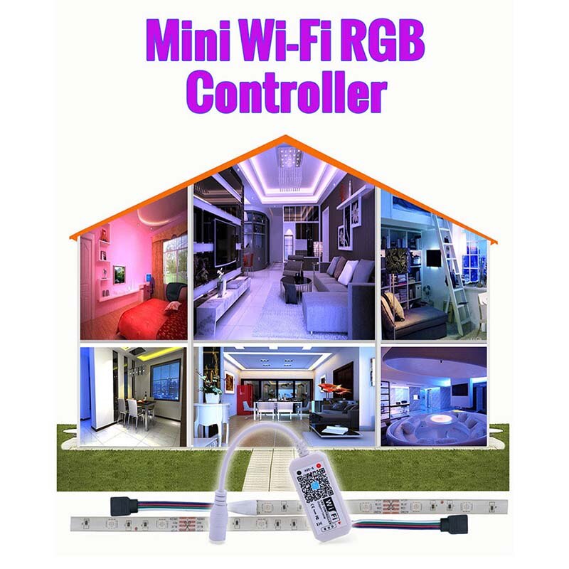 1 kpl led wifi -ohjain älykäs ääniohjain kaukosäädin rgb/rgbw valonauhalle