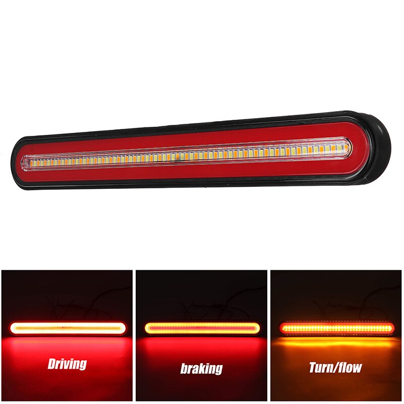 1Pcs 24V 126LED Truck Trailer Flowing Brake Turn Signal Rear Tail Lights Side Marker Signal Brake Rear Tail Light