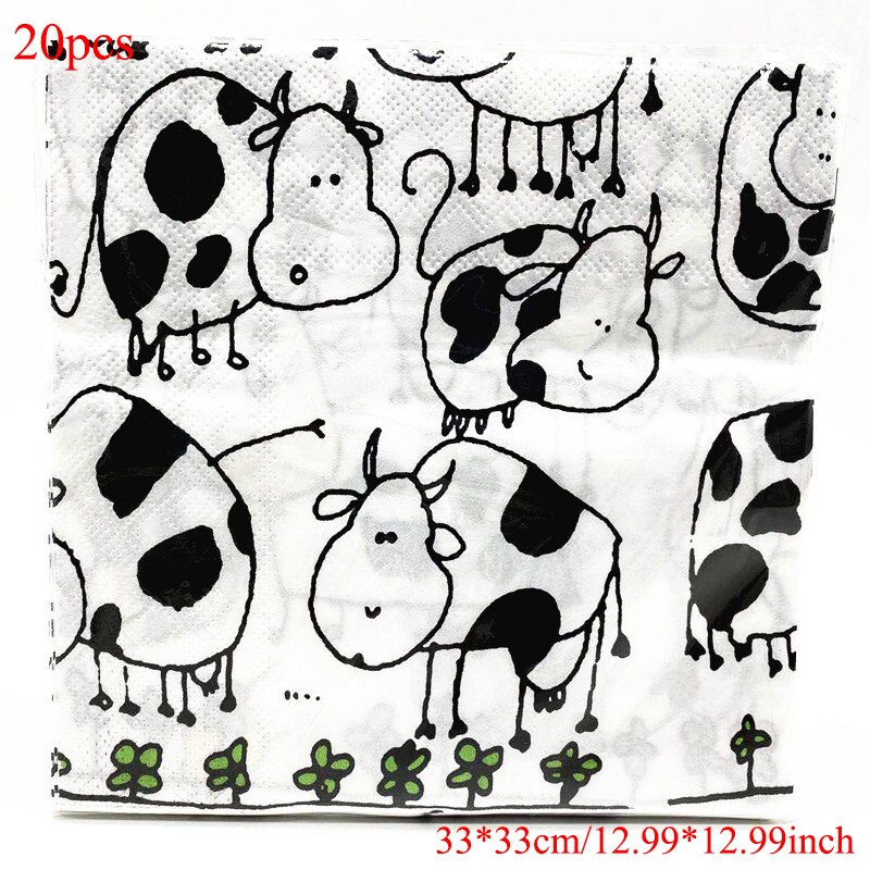 Boerderij Koe Thema Verjaardagsfeestje Decor Wegwerp Beker Wegwerp Plaat Dier Koe Ballonnen Servies Set Baby Shower Decor