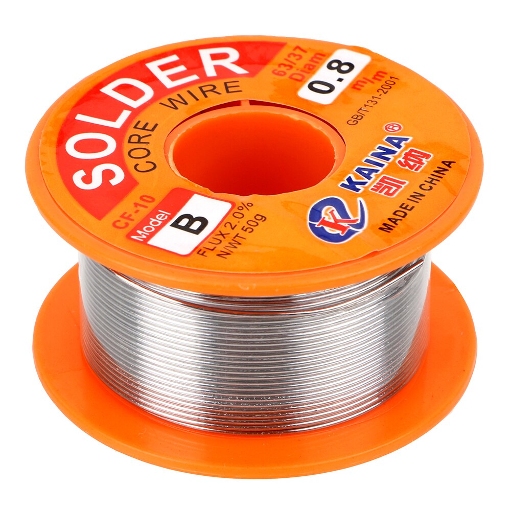 Diywork Core Flux Solderen Draad Spool Reel Tin Lood Soldeer Lassen Soldeer Lassen Draden 0.8 Mm 63/37 Rosin Core soldeer