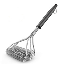 Parrilla cepillo de cerdas 18 "seguro de acero inoxidable cepillo de barbacoa Grill & limpiador-Práctico barbacoa cepillo para la limpieza de grill rejilla