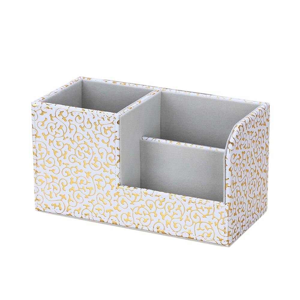 Pen holder Pencil Box Leather Desk Organizer Cell phone stand Name Card Holder Office Storage box