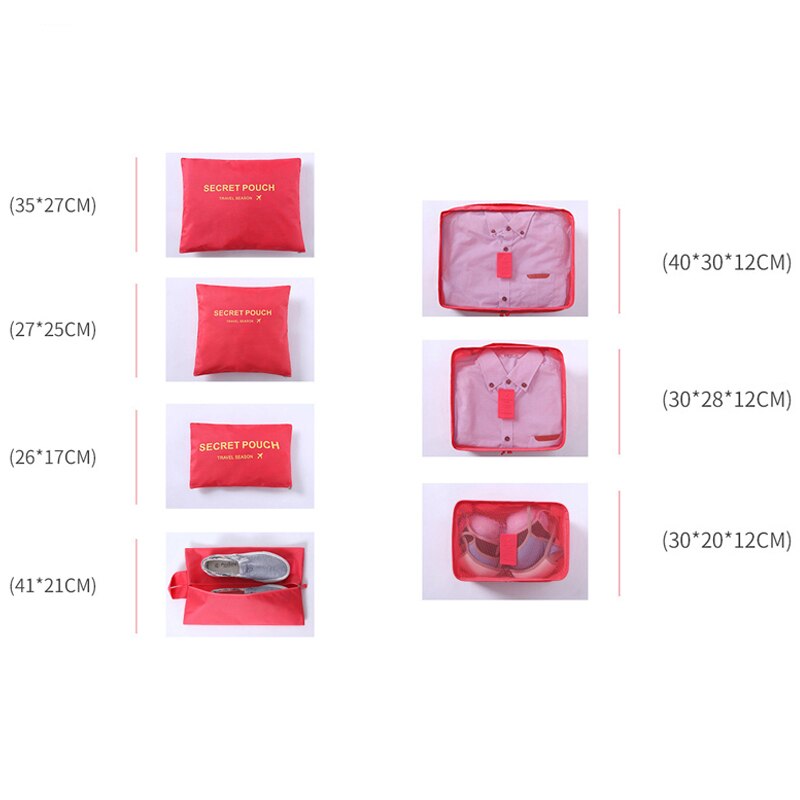 Oxford sac de voyage, ensemble de 7 pièces, sac à mailles, tissu de , dans la valise, organisateur de bagages, emballage Cube pour la finition de vêtements