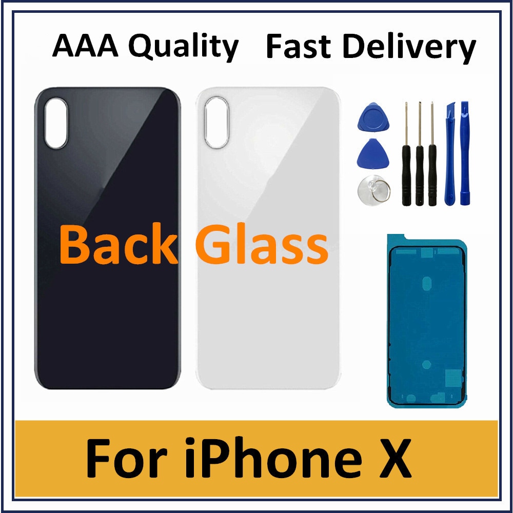 1Stck Zurück Glas Für iphone X Zurück Gehäbenutzen Batterie Abdeckung Hinten Tür Glas Zurück Glas Für iphoneX Glas Ersatz reparatur Teile