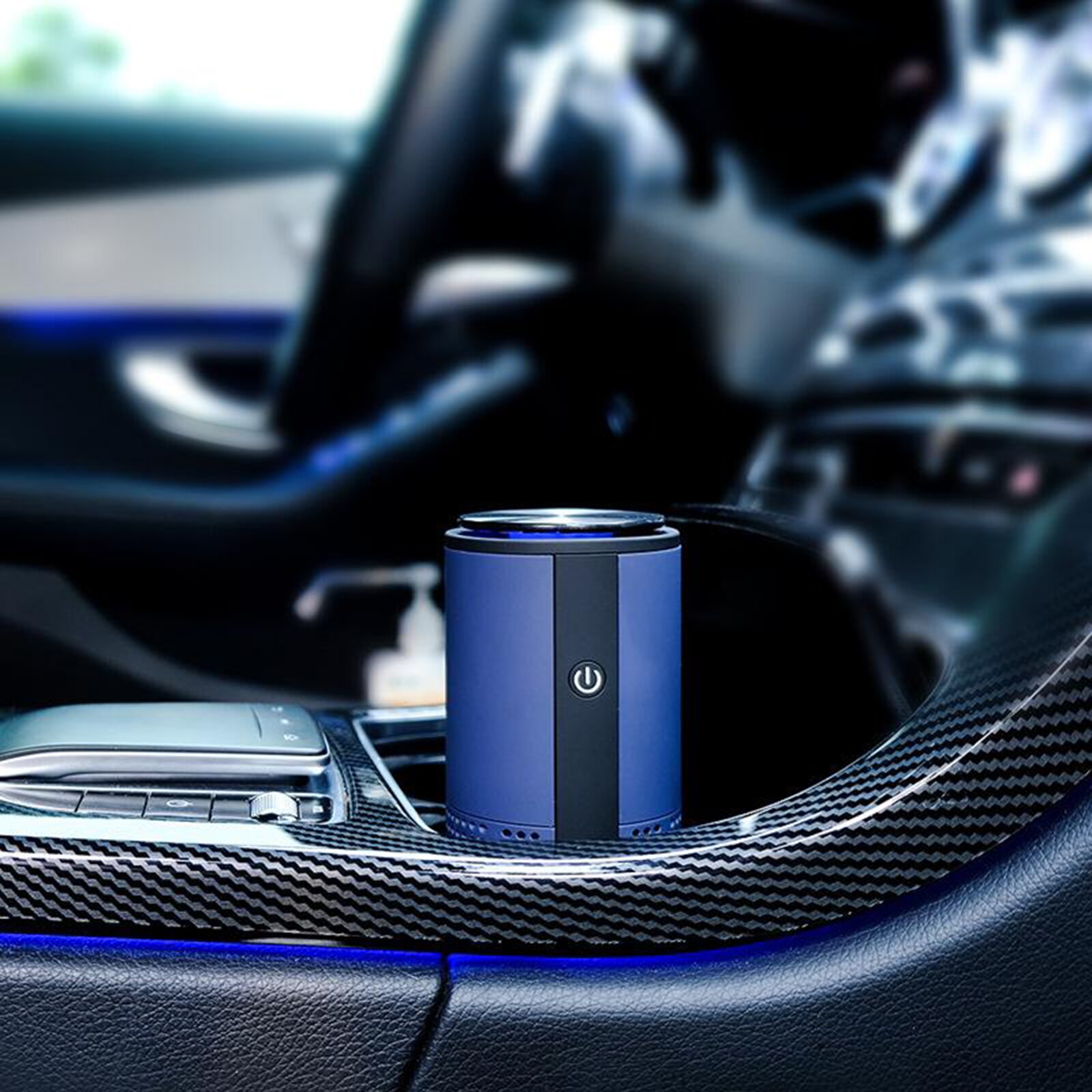 Portable Air Purifier Air Fresher Odor Remover Eliminates Dust for Vehicles Home Bedroom Low Noise USB Powered: dark blue