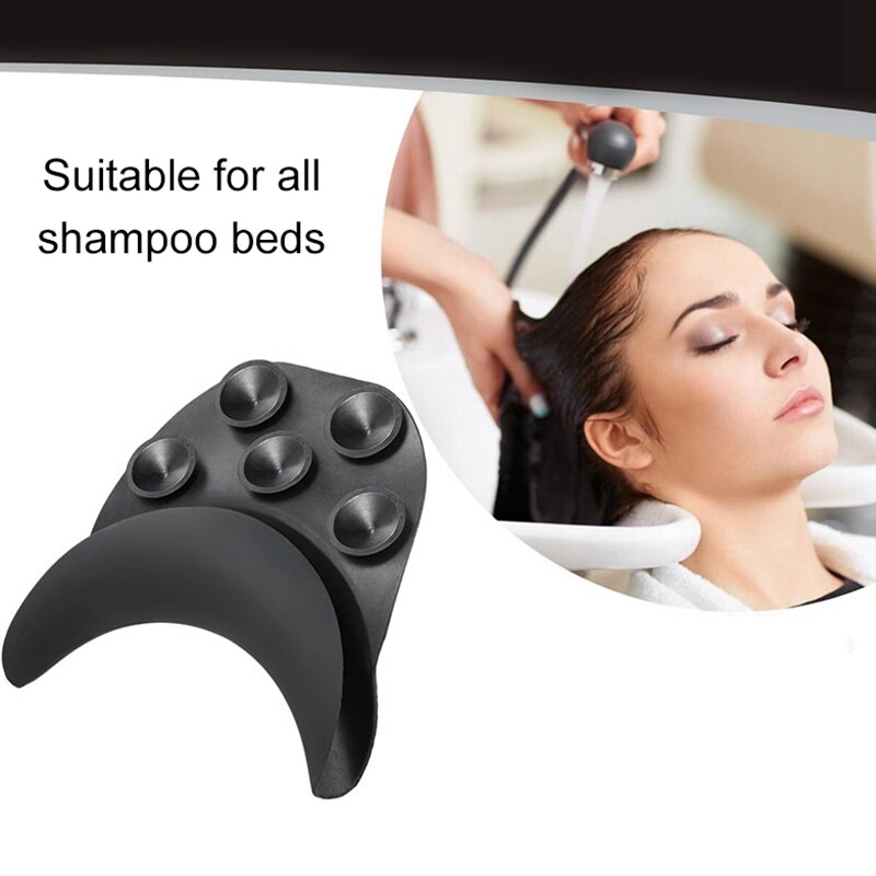 Hals Kissen Schwarz Silikon Friseur Waschbecken Waschen Nacken Rest Kissen Friseur Zubehör Shampoo Nacken Kissen Klammer