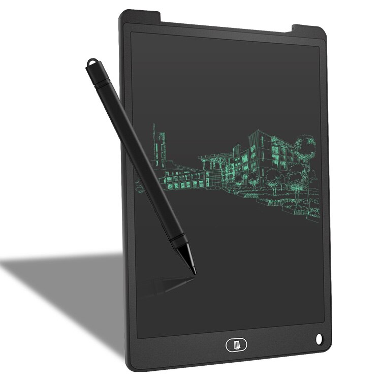 12 Inch LCD Writing Tablet Portable LCD Drawing Tablet Handwriting business Pad Drawing Graphics Handwriting Electronic Pad: Black