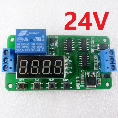 DC 5V 12V 24V Multifunktions Verzögerung Relais Zeit Schalter Drehen auf/aus PLC: 24V