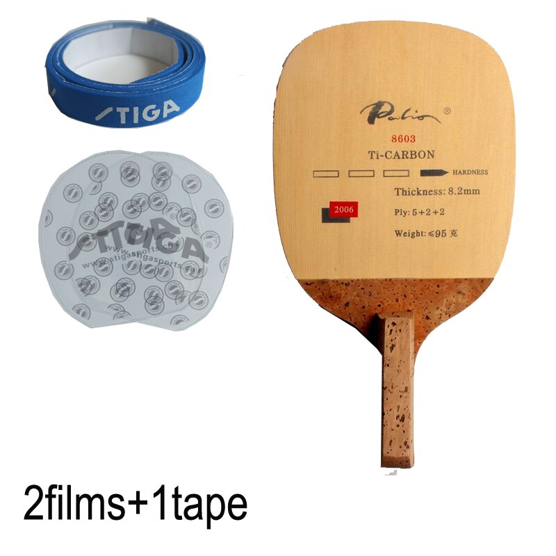 Palio 8603 titanium carbon Japanese straight handle table tennis blades table tennis rackets racquet sports pingpo: 8603 film