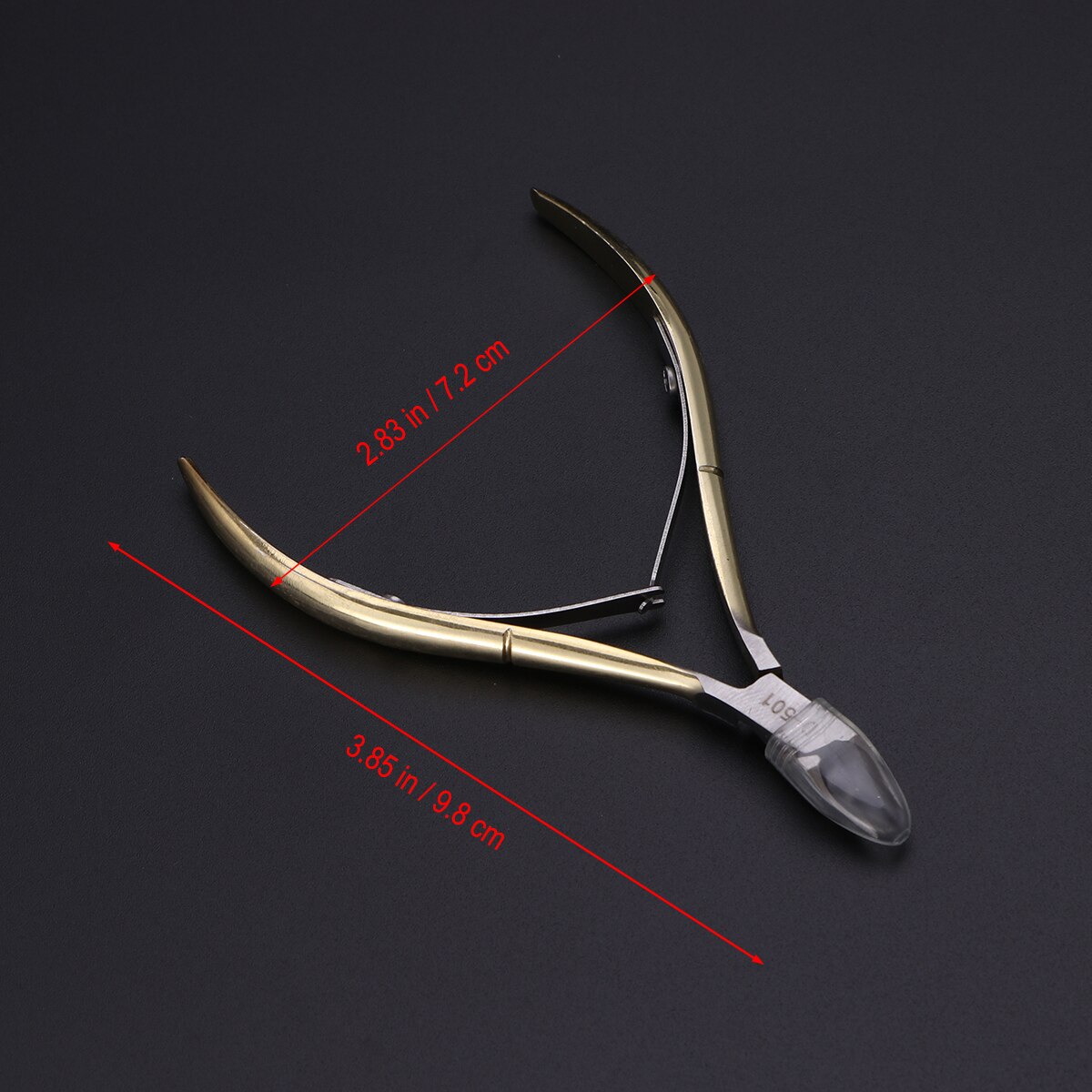 D501 4-Inches Full Jaw Golden Cuticle Nipper Cutter Clipper Stainless Steel with Double Springs Manicure Pedicure and Nail Tool