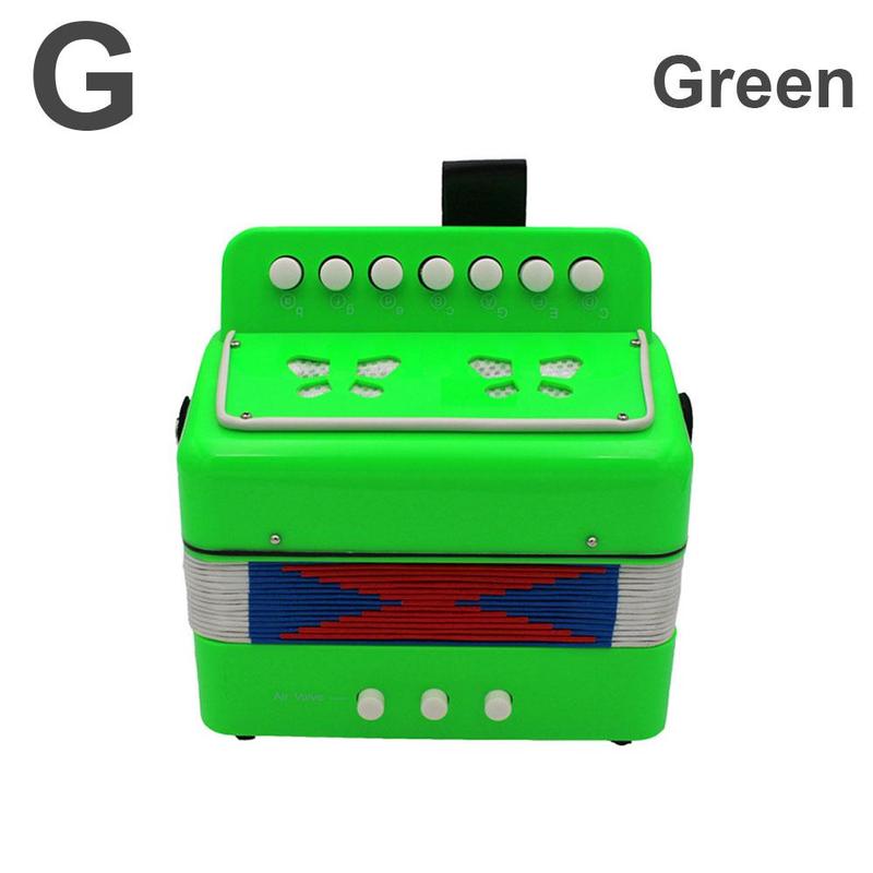 Mini acordeón de 7 teclas para niños, 3 botones, instrumento Musical educativo para niños, de cumpleaños, acordeón para principiantes, Portabl N7d5: G