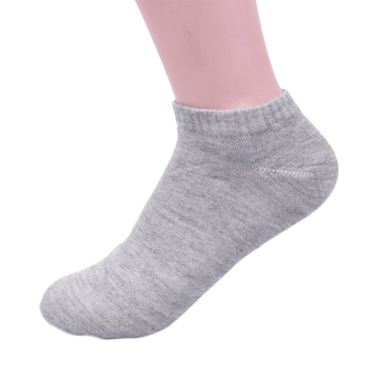 10 Pairs Men Low Cut Cotton Socks Men Invisible Ankle Socks Summer Breathable Thin Male Boat Socks: Gray