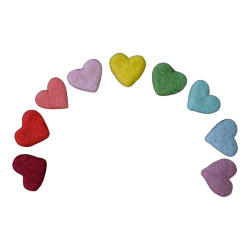 5/6/9Pcs DIY Handmade Baby Felt Love Heart Stars Ornaments Home Party Decoration BX0D