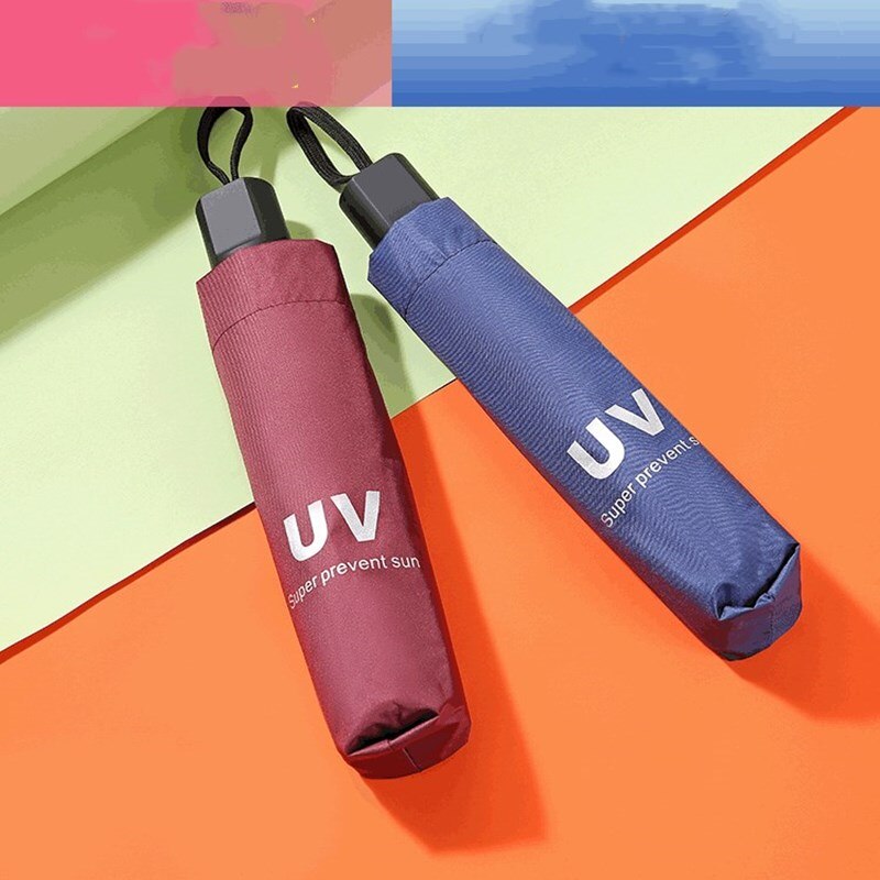 Zwart Plastic Zonnebrandcrème En Anti Uv Uv Uv Paraplu. Koreaanse Versie Van Mori 'S Drievoudige Paraplu, Zonnige En Regenachtige Business Umbre