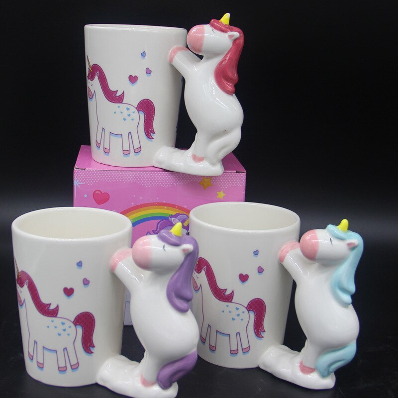 1 stücke Einhorn tassen kaffee tassen Kreativität 3D Handgemalte Ebene Keramik Nette Kaffee Becher Wasser Tasse Getränk Für freunde