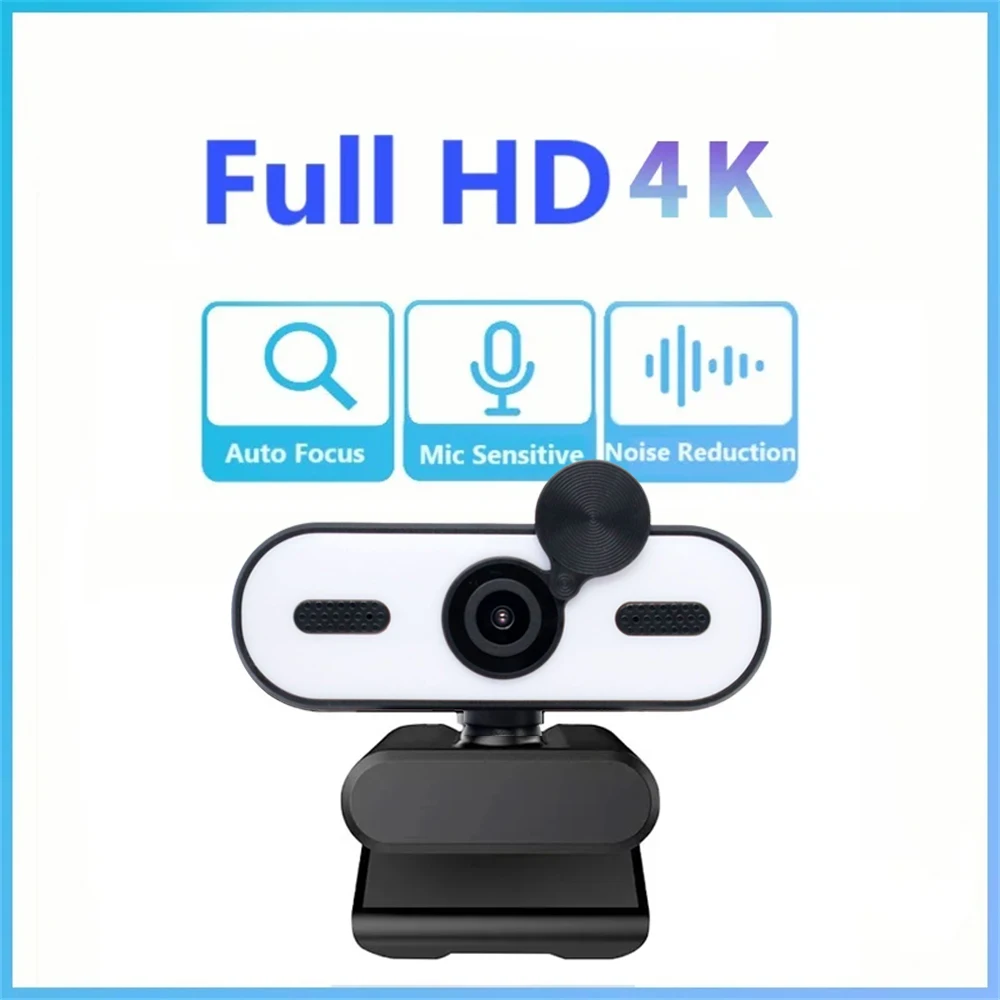 4K 2K Mini Webcam 1080P HD for PC Laptop Autofocus 30 FPS USB Webcam with Noise-Reducing Mic&Privacy Cover Web Camera Portable: Blue