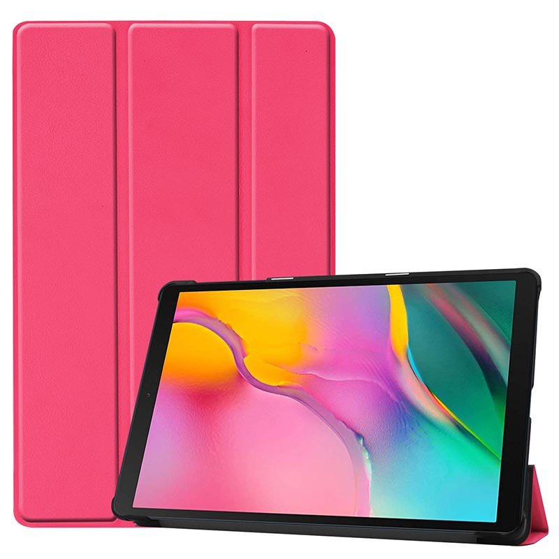 For Samsung Galaxy Tab A 10.1 inch Case Ultra Slim Leather Magnetic Stand Cover For Samsung Tab SM-T510 SM-T515 Funda Capa: Rose Red