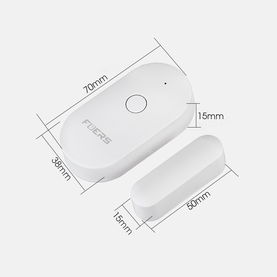 FUERS Wireless WiFi Mini Magnetic Sensor Tuya Smart APP Control Home Safety Protection 2.4GHz Smart Door Sensor