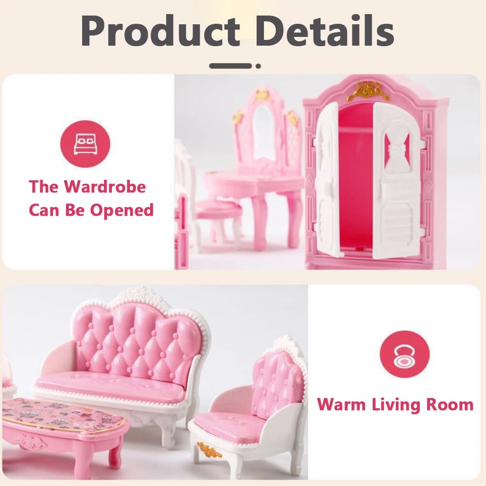 Offre spéciale mignon Kawaii rose 10 articles/Lot Miniature maison de poupée meubles accessoire enfants jouets cuisine choses de cuisine pour fille