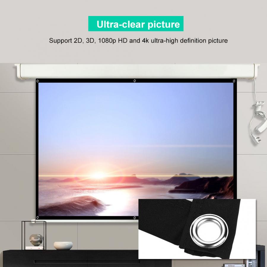 Portable 60-100inch 16:9 HD Projector Screen 3D Film Portable Screen Curtains HD Projector Screen For Home Theater