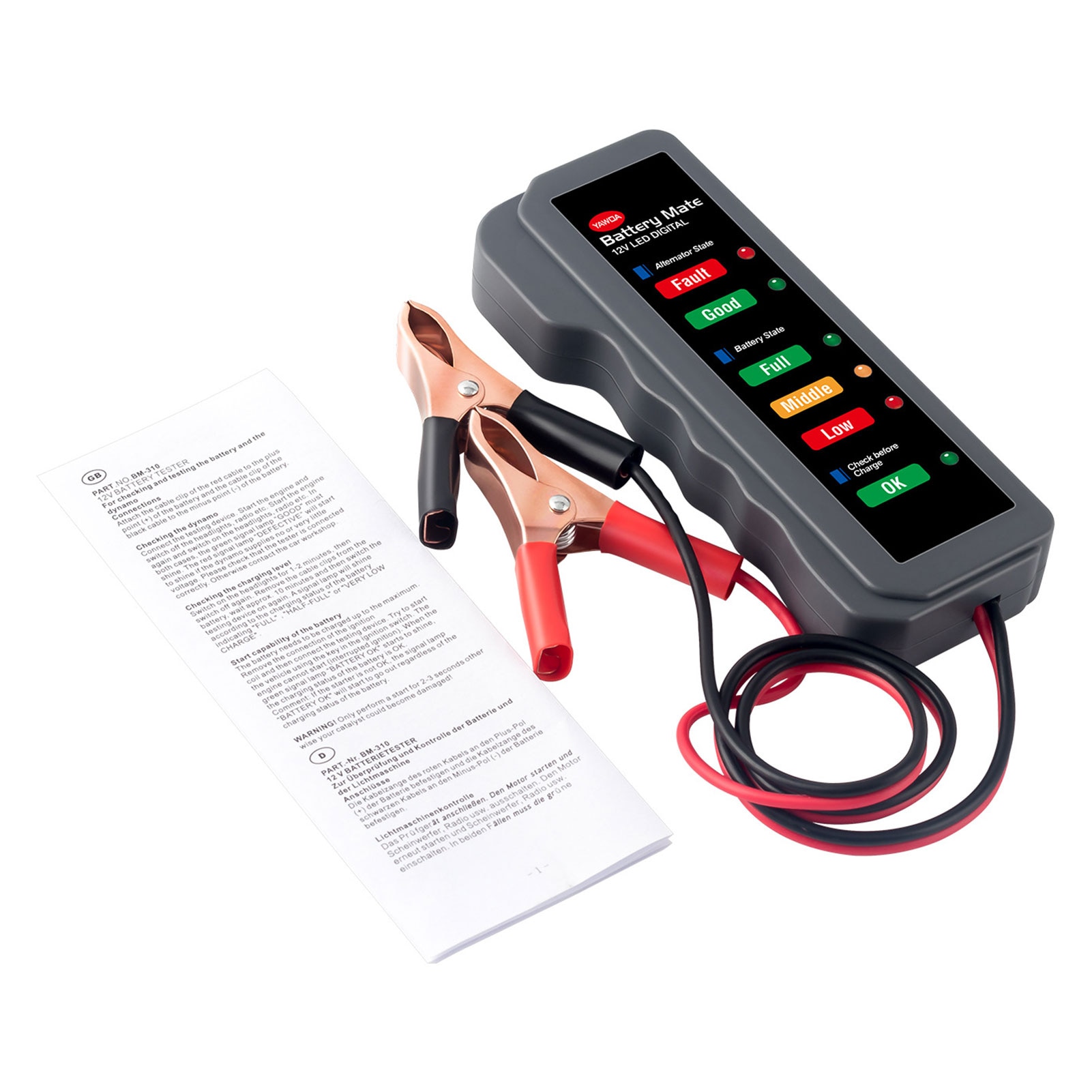 Car Battery Tester Auto Checker Alternator 12V 6LED Lights Display For Car Vehicle Motorcycle Auto Diagnostic Tool