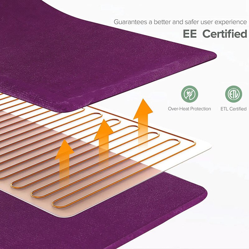 Manta eléctrica calefactable de 150x80cm para el hogar cubierta de calentar los pies, para la oficina, para invierno