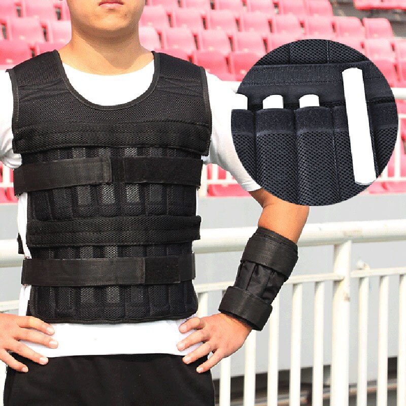 20kg Weighted Vest Adjustable Loading Weight Jacket Exercise Weightloading Vest Boxing Training Waistcoat ED889